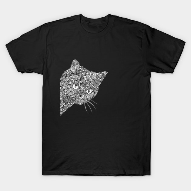 Curious Cat T-Shirt by Zen's Doodles